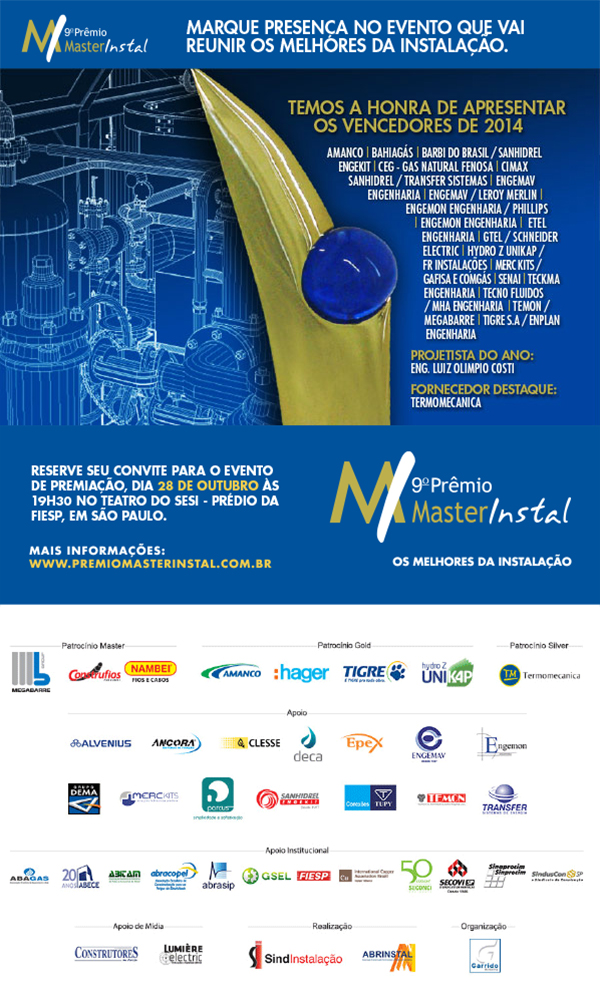 9º Prêmio MasterInstal dia 28 de Outubro